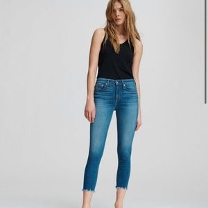 Rag & bone Nina highrise ankle skinny jeans flint